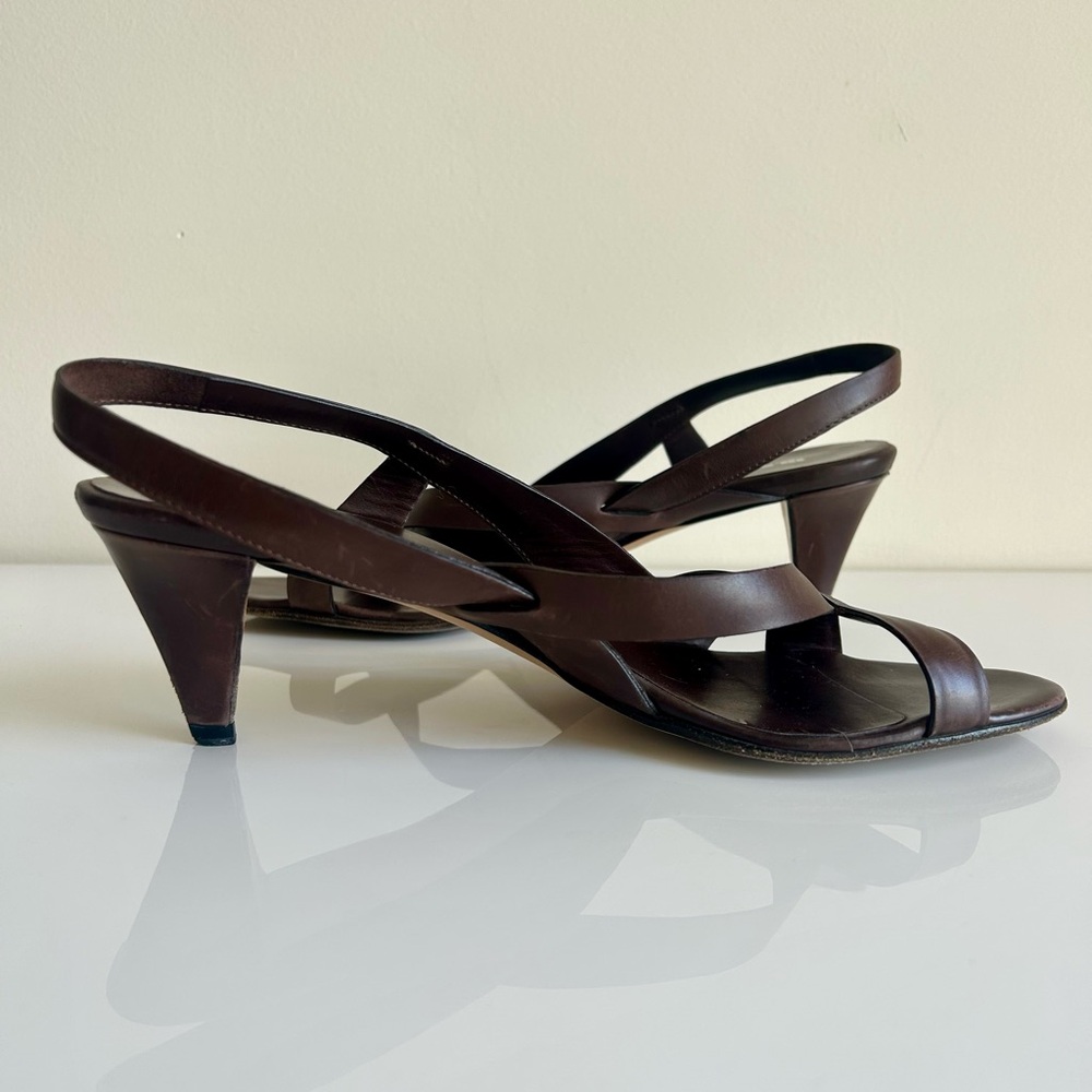 Jill Sander Iconic Elegant Brown Strappy Heels US 7.5